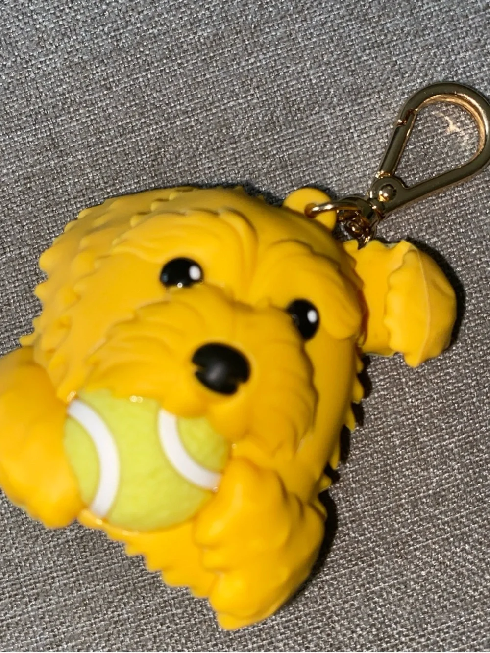 Bath & Body Works Pocketbac Yellow Dog Tennis Ball Sanitizer Holder Purse Charm